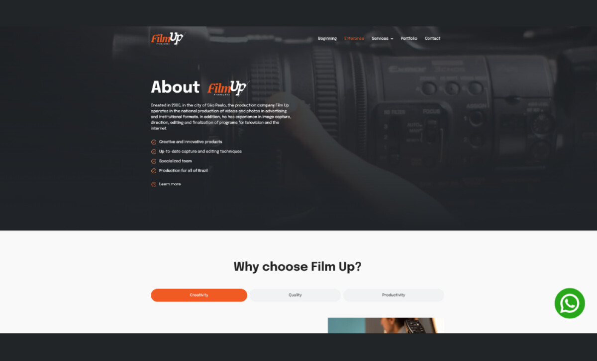 FilmUp about section by First Sites.