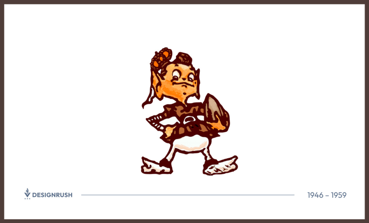 1946 – 1959 The Brownie Elf Debuts Cleveland Browns Logo Design