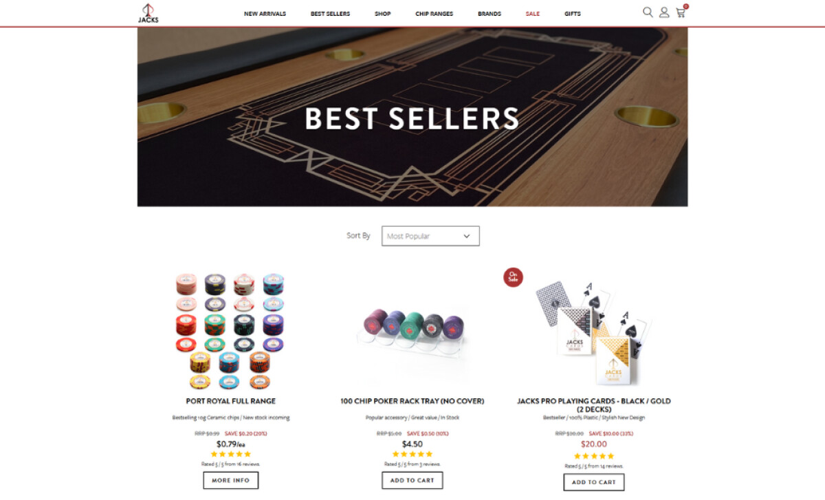 Jacks Group Australia best sellers section by Heyvii.