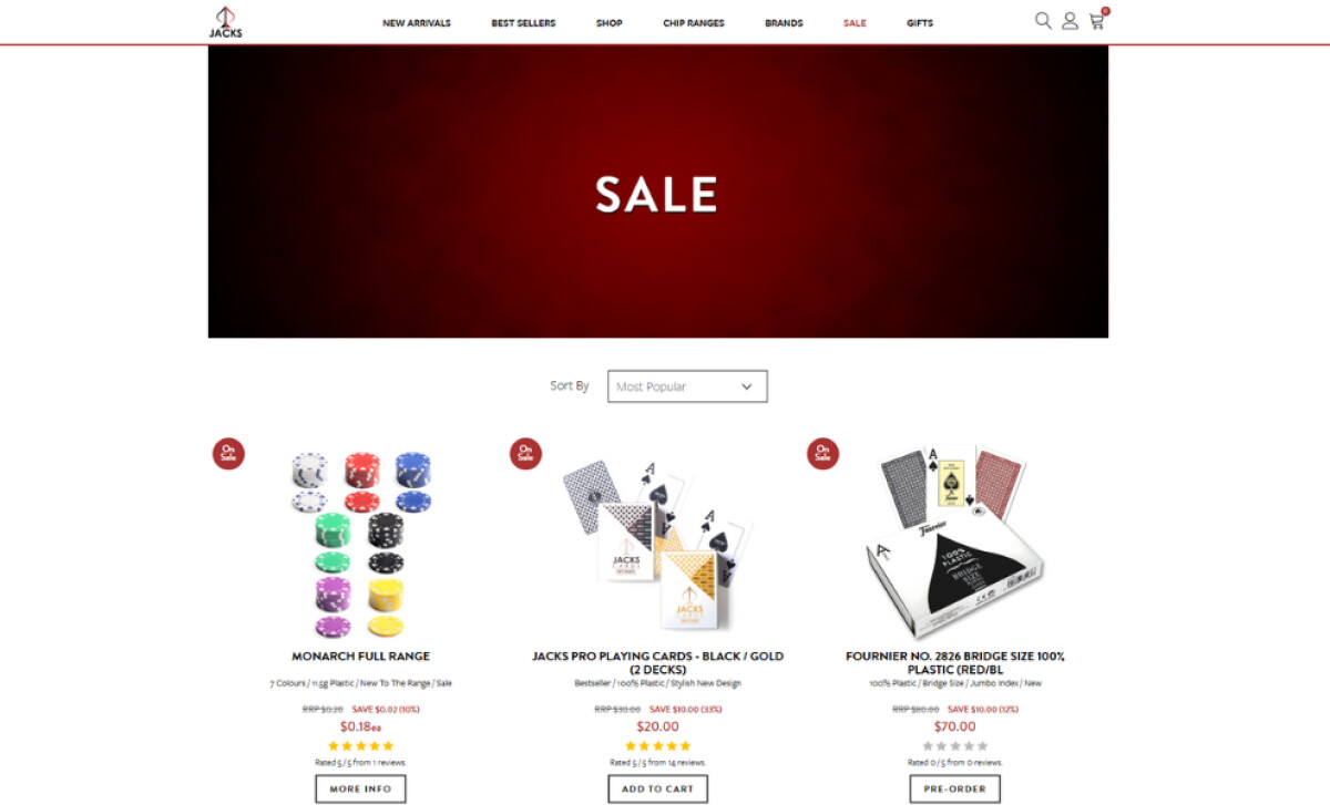 Jacks Group Australia sale section by Heyvii.