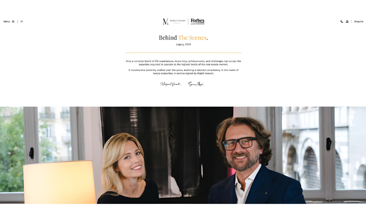 Majeli Vassart Properties 'Legacy' section by Debrief Agency.