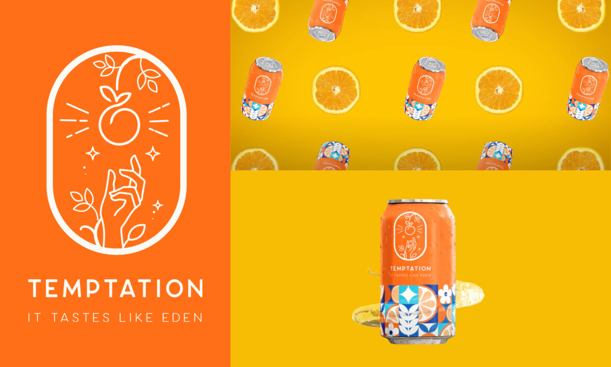 Temptation Juice Packaging use of iconography