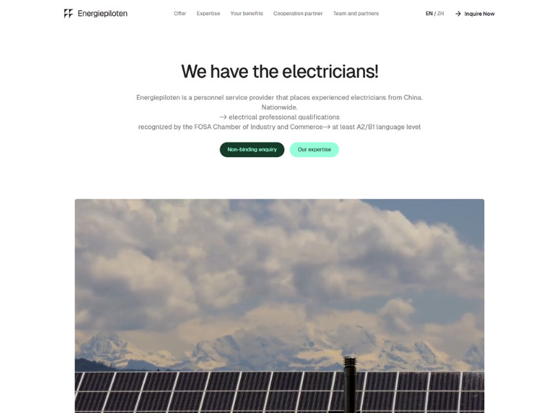 Energiepiloten Home Page website design by ©r2studio.