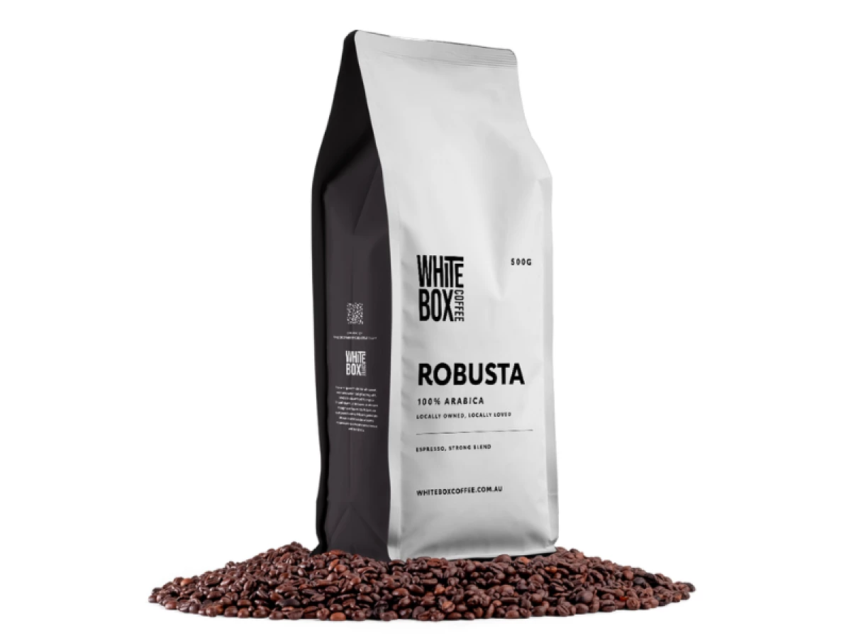 White Box Coffee packaging design by Drewco Studio.