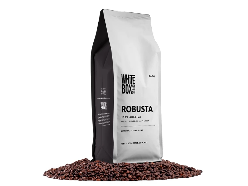 White Box Coffee packaging design by Drewco Studio.