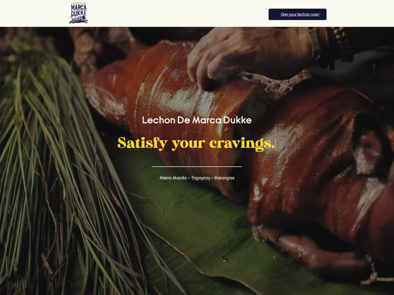 Lechon De Marca Dukke Home Page website design by SDev Technologies.