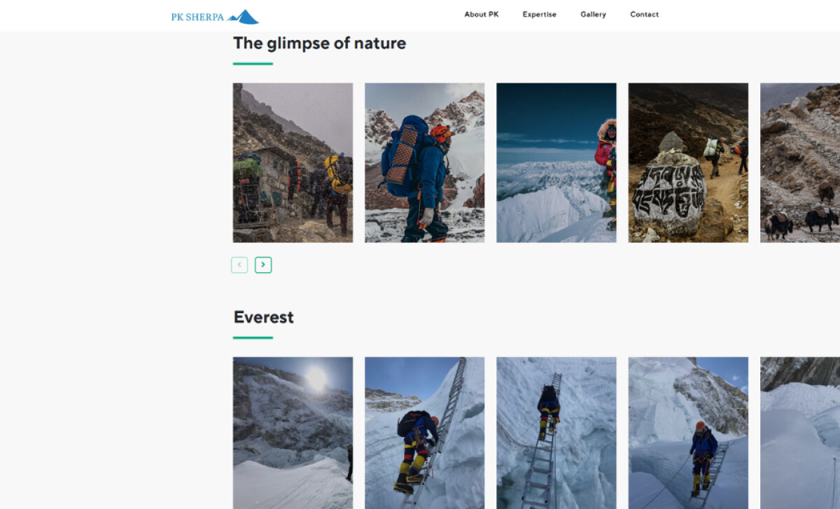 PK Sherpa gallery section by Sherpa Tech.