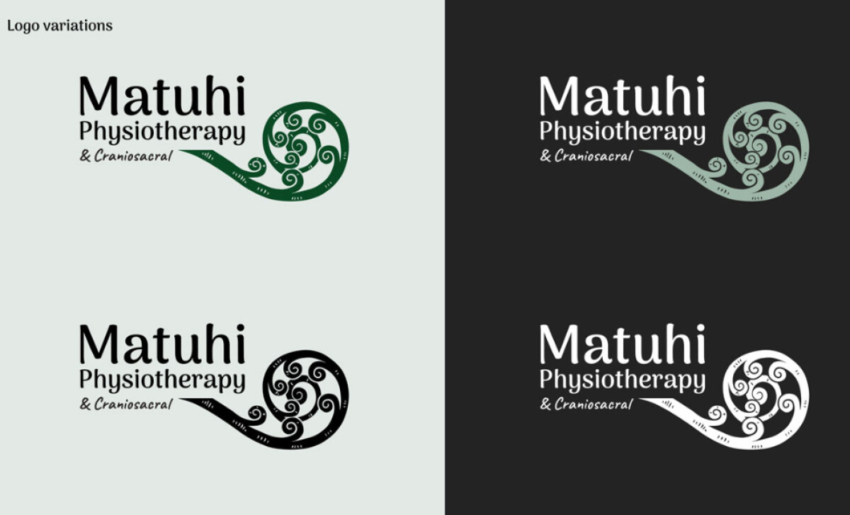 Matuhi Physiotherapy & Craniosacral logo variations by LauraXplora Designs.