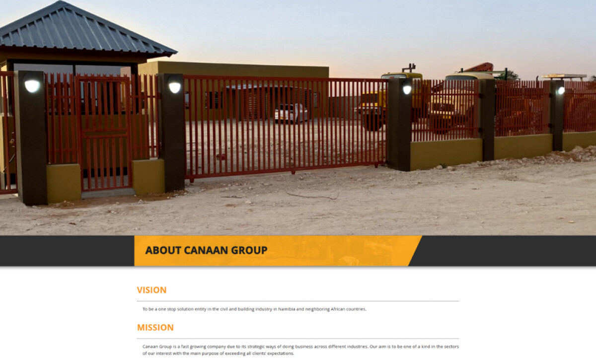 Canaan Group about page by Blue Crane Web Development.