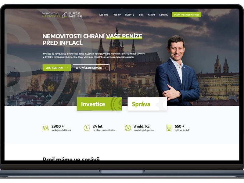 Bureš & partneři Home Page website design by PixelBrothers.
