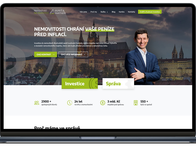 Bureš & partneři Home Page website design by PixelBrothers.
