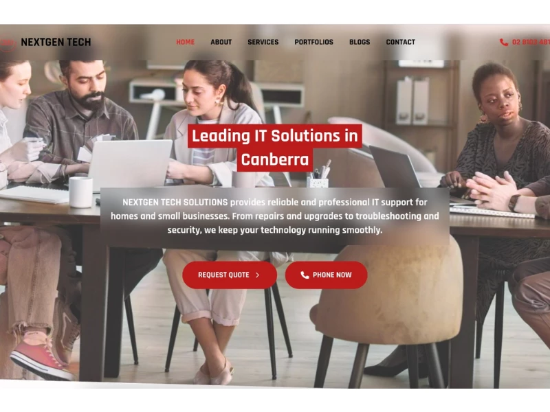 NextGen Tech Solutions Home Page website design by App Technologies.