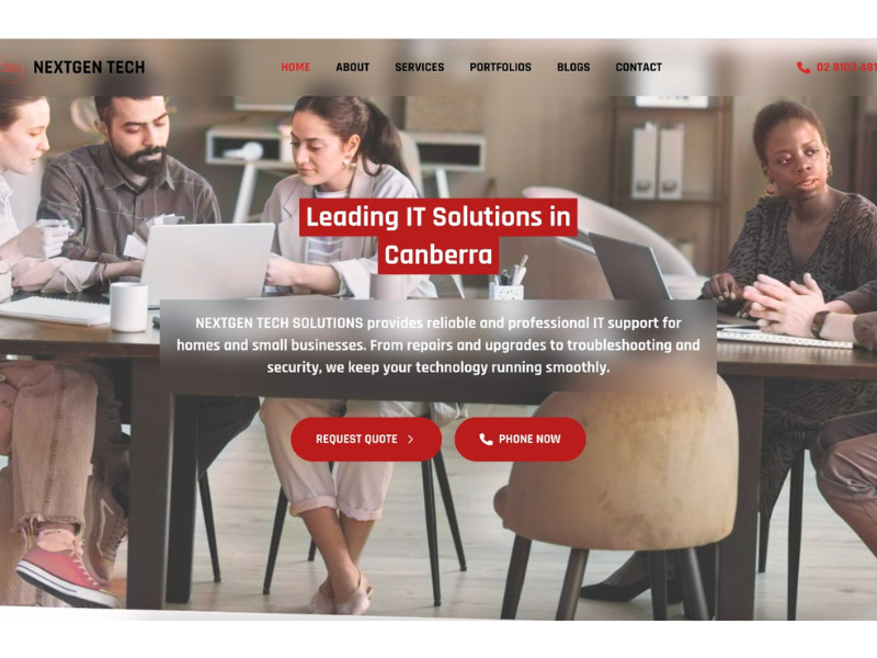 NextGen Tech Solutions Home Page website design by App Technologies.