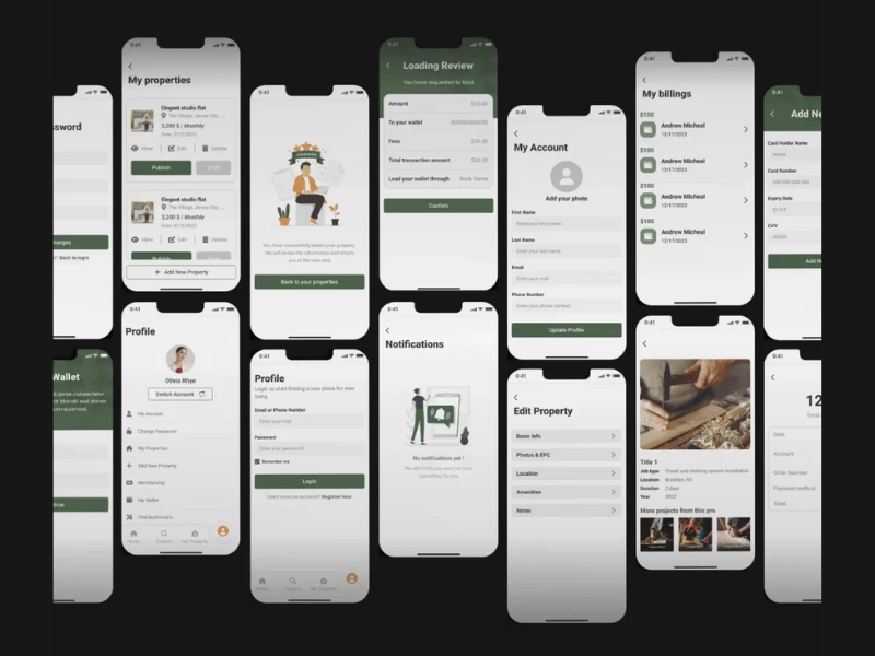 Ooh Rent app design by Innovation Scope.