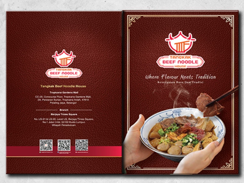 Tangkak Beef Noodle House cover design by Link Creative Design.