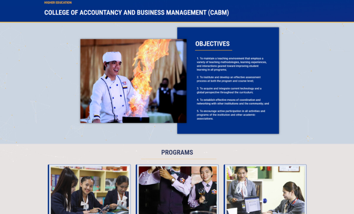King’s College of the Philippines academics section by Lily Pad Digital Solutions.