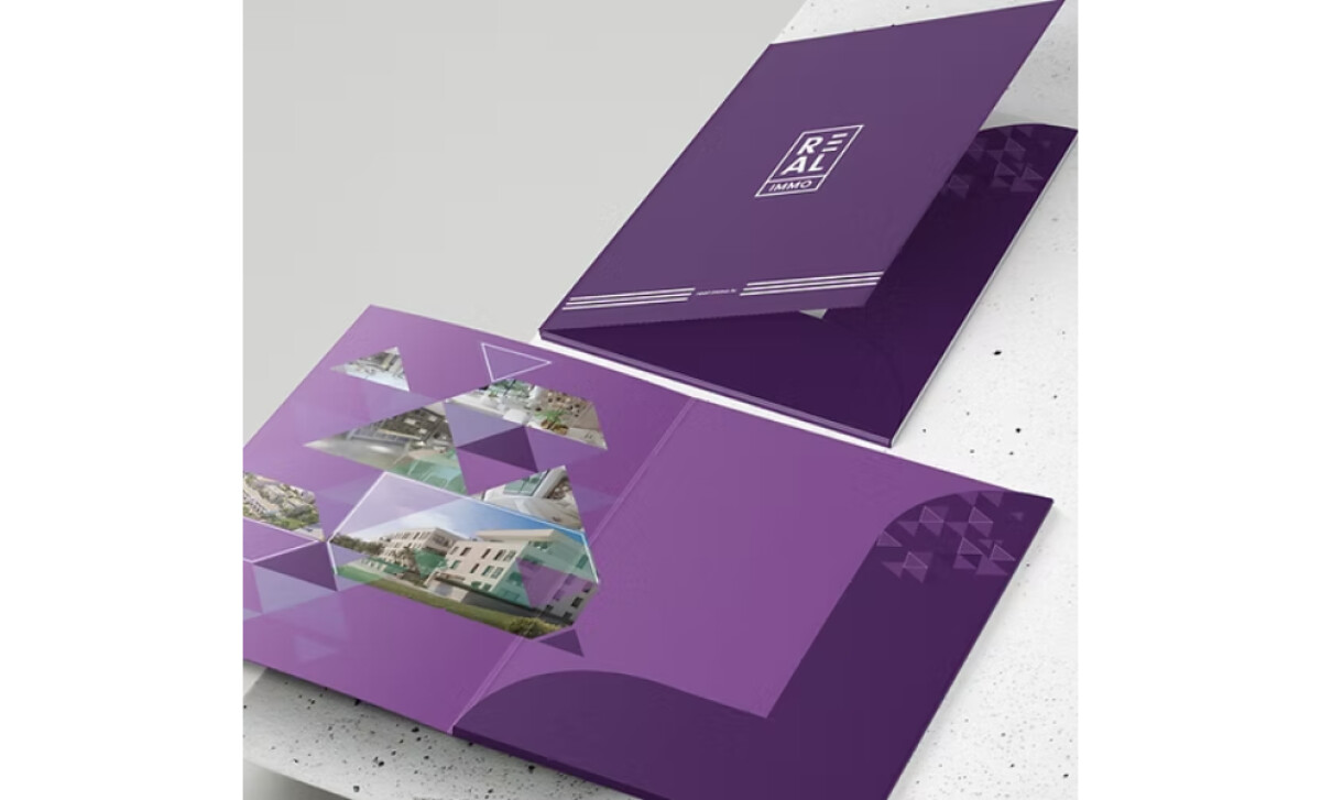 REAL IMMO presentation folders by Morenart Graphics.