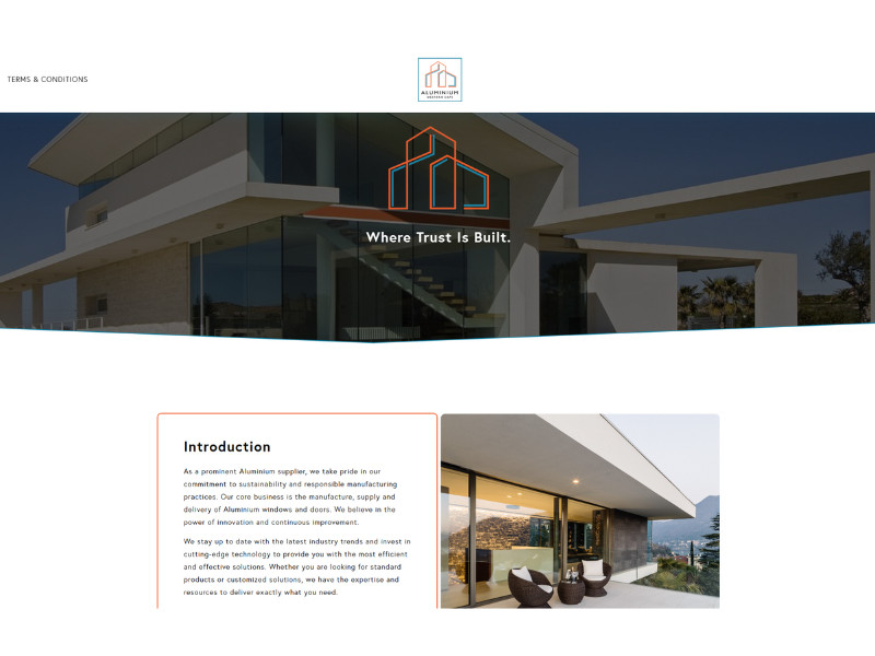 Aluminium Western Cape website design by Frostbolt Digital Media.