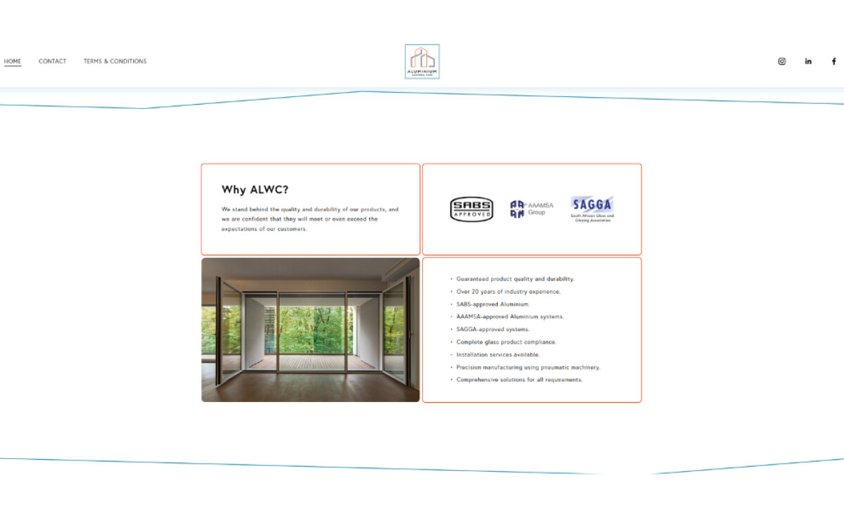 Aluminium Western Cape about section by Frostbolt Digital Media.