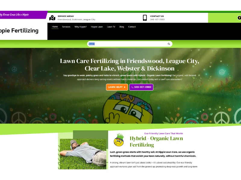Hippie Fertilizing website design by Mint Desk Media.