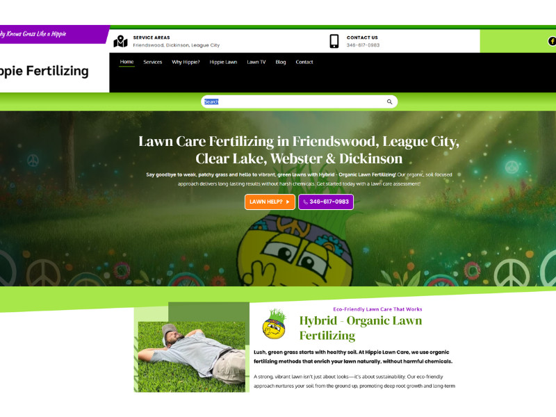 Hippie Fertilizing website design by Mint Desk Media.