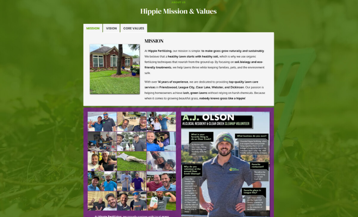Hippie Fertilizing mission and values by Mint Desk Media.
