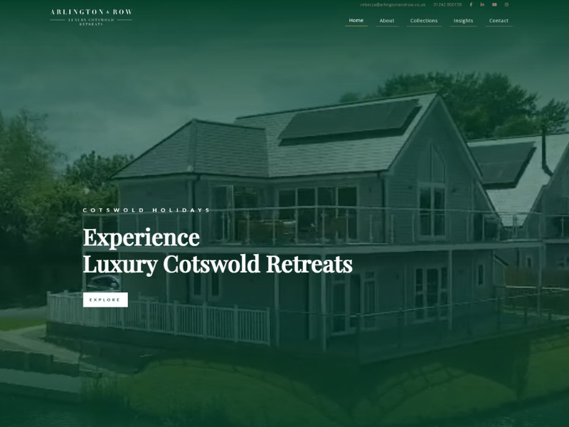 Arlington & Row Home Page website design by omega3design.