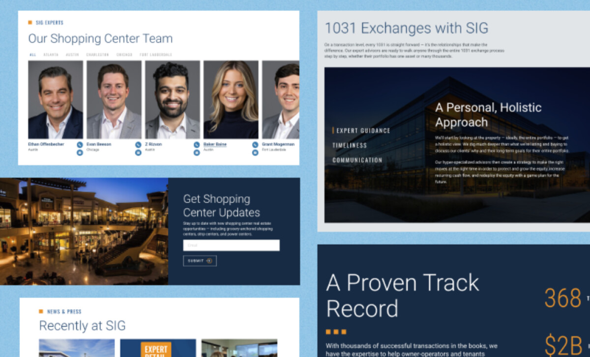 Sands Investment Group's Modular Web Layouts