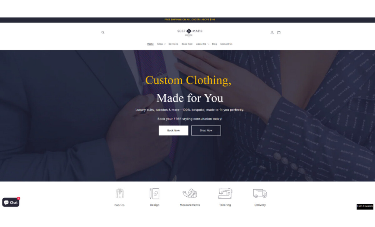 Self-Made Couture website design by Metalogics.