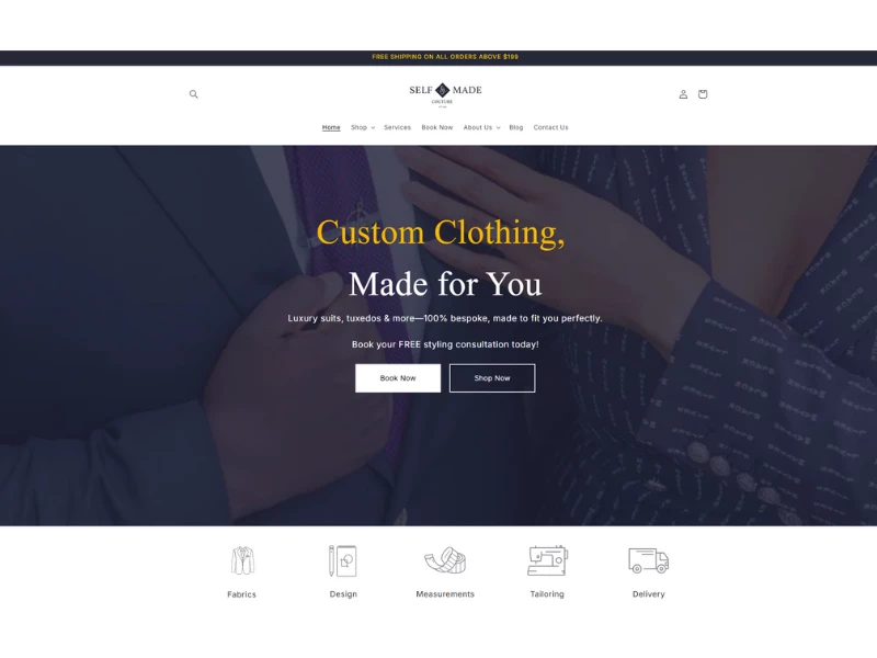 Self-Made Couture website design by Metalogics.