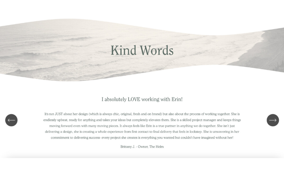 Neise Design Testimonial Section