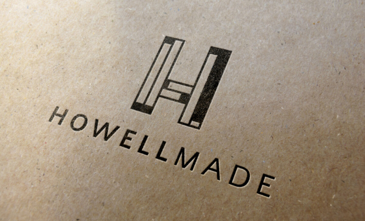 HowellMade Glassworks logo design by Three of Four Design Co.