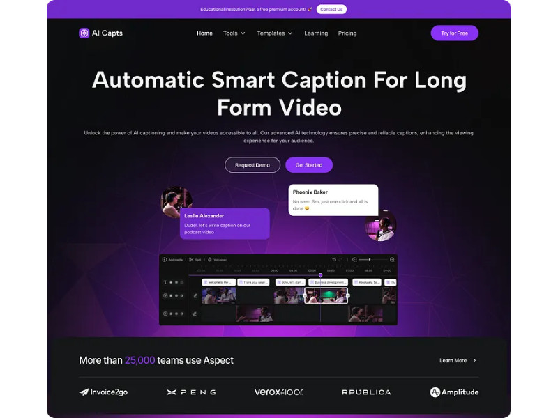 AI Capts website design by Elux Space.