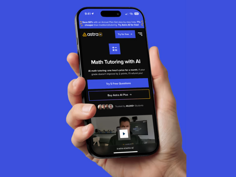 Astra AI homepage design by Conversion Design.