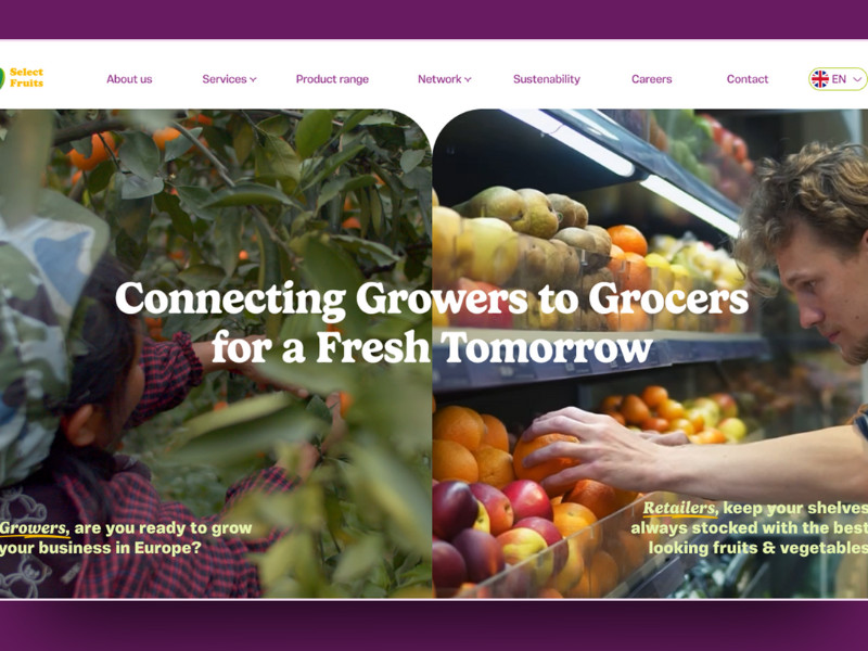 Select Fruits website design by Quickdata.