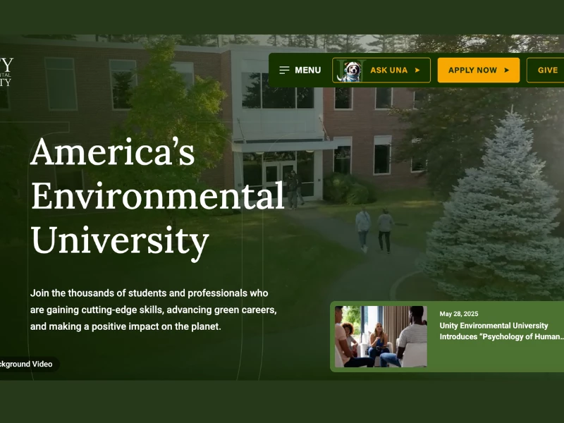 Unity Environmental University Website Design