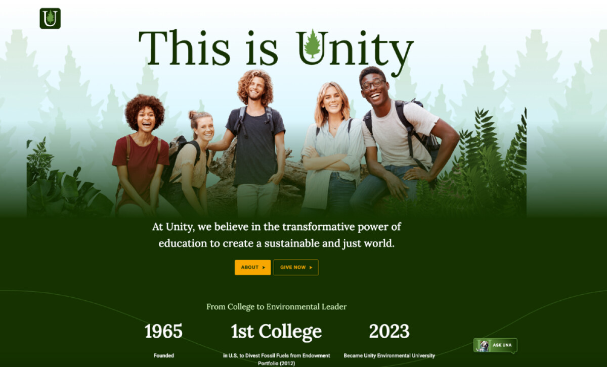 Unity Environmental University Website Design Analysis | DesignRush