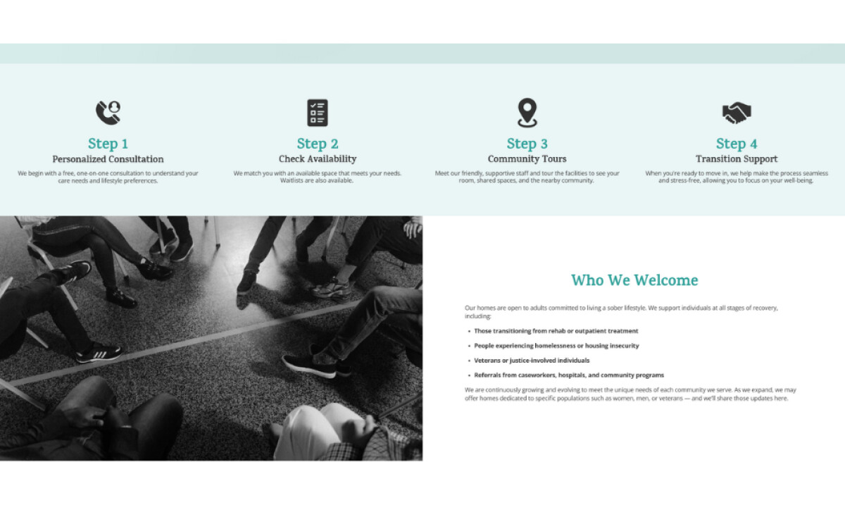 Next Horizon Living website design by Minnesota Web Studio.
