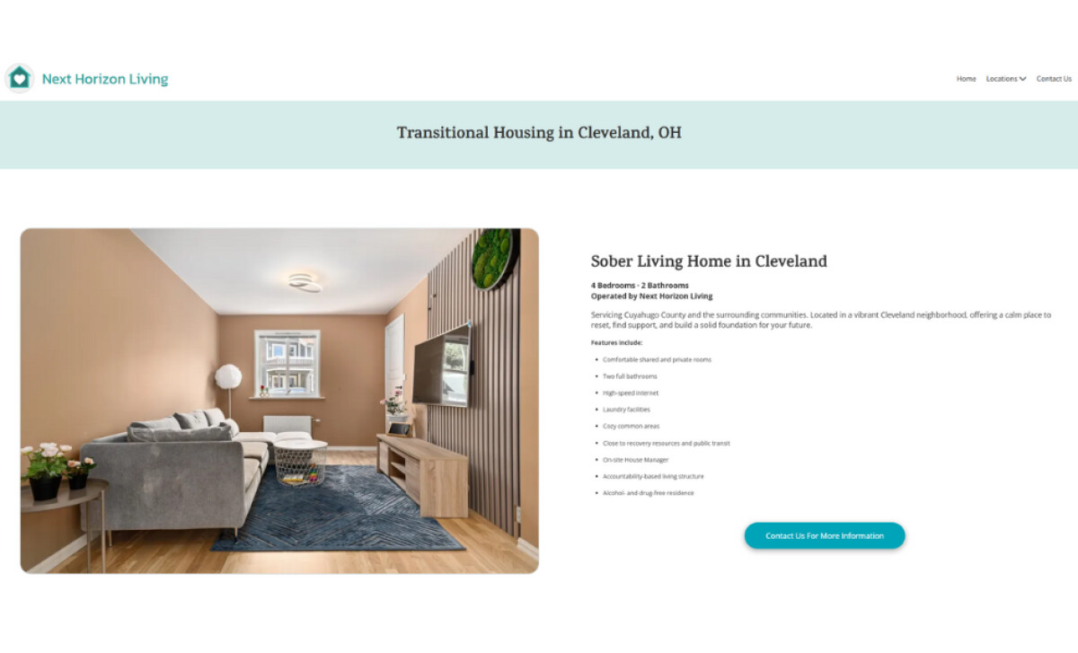 Next Horizon Living locations page by Minnesota Web Studio.
