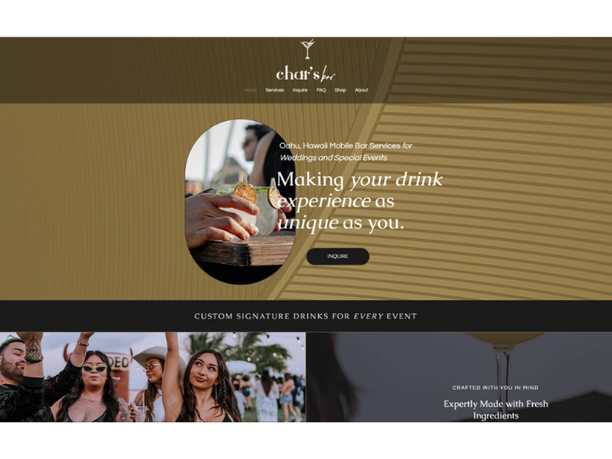 Char’s Bar Hawaii website design by Crystaylor Creative.