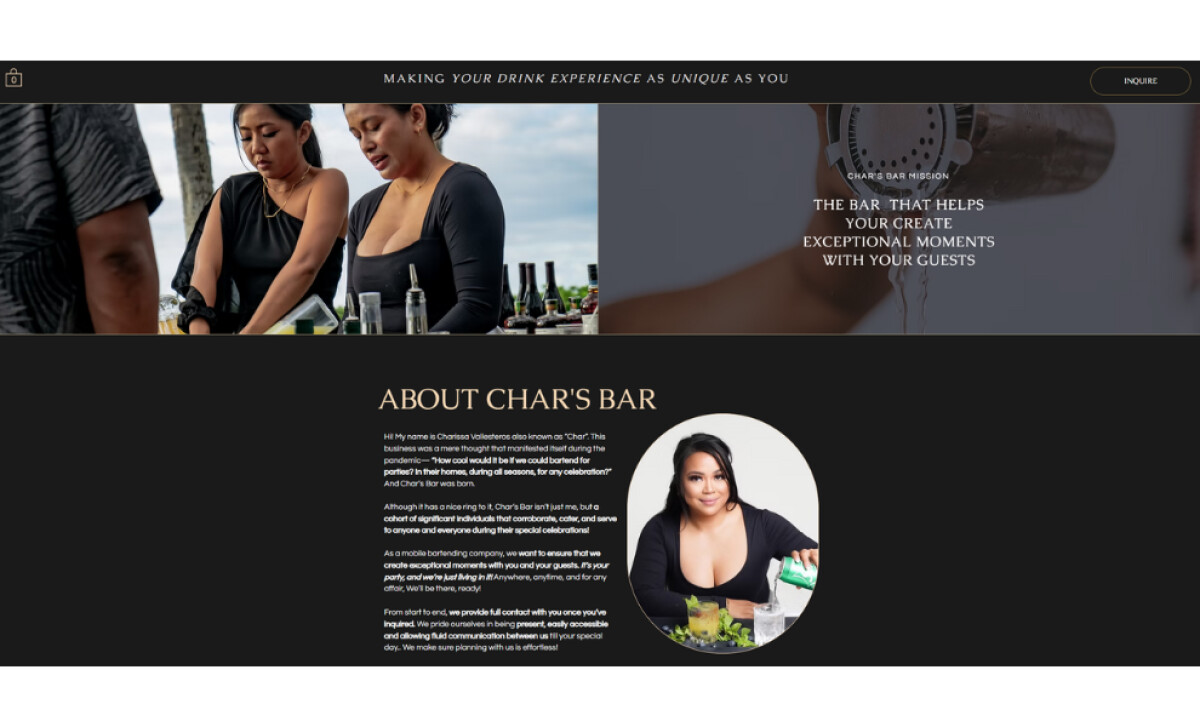 Char’s Bar Hawaii about page by Crystaylor Creative.