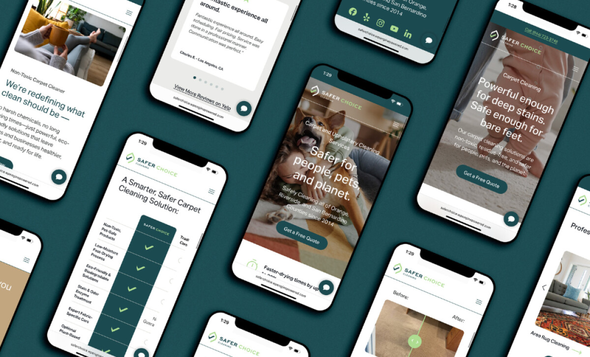 Safer Choice Cleaning Mobile-Responsive UI