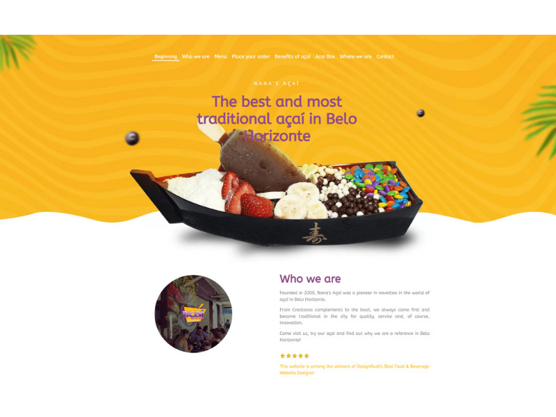 Açaà da Nana website design by Isa Miranda.