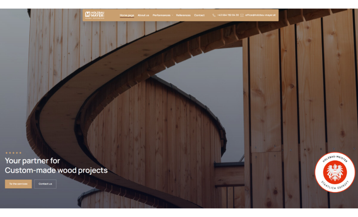 Holzbau Mayer website design by Holzbau Mayer.