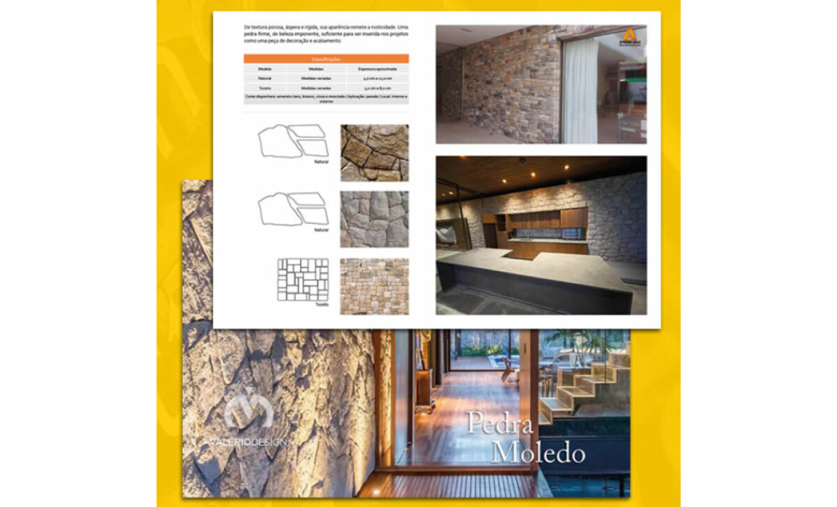 Close-up brochure page design by Valério Design.