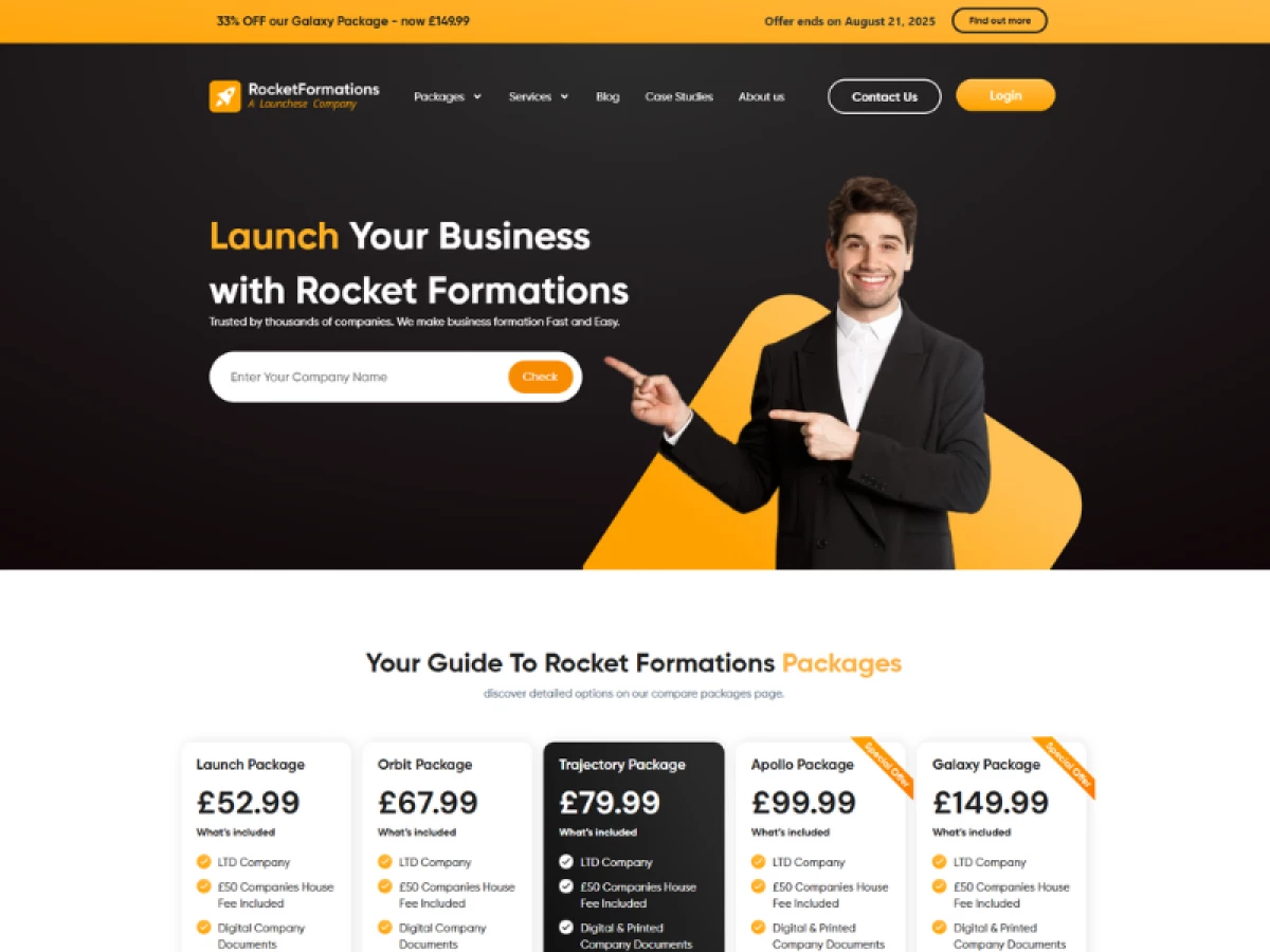 Rocket Formations website design by Creativul.
