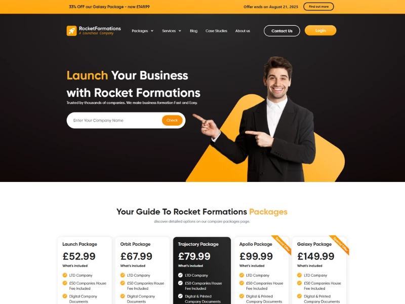 Rocket Formations website design by Creativul.