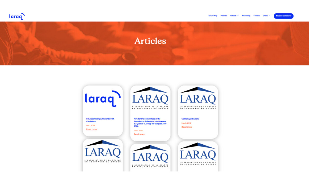 Laraq articles section by Dive Studio.
