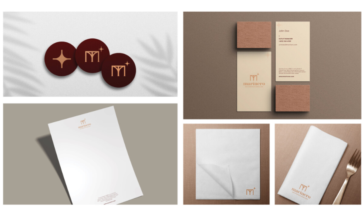 Marinero Mediterranean Dining & Bar stationery by Quadrics.