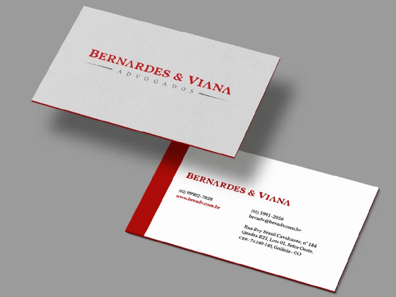 Bernardes & Viana Advogados print design by TARJA Gráfico.